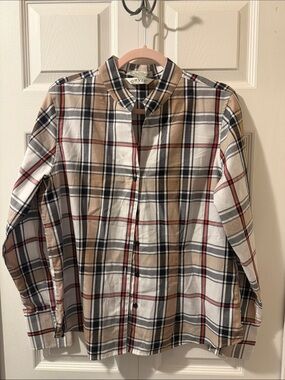 Orvis Boy's Cotton-Blended Plaid Button-Down Shirt, Size 14